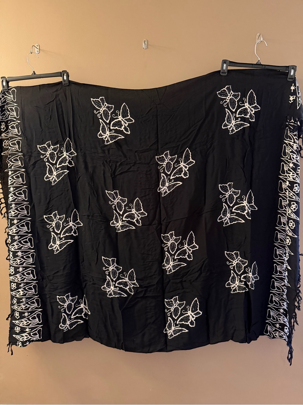 Black & White Butterfly  Swim Cover-Up Sarong